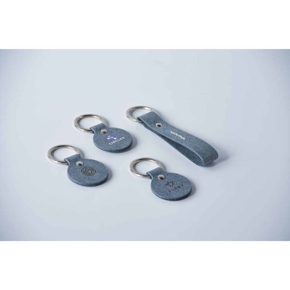 Recycled Denim Textile Keyring Round sleutelhanger