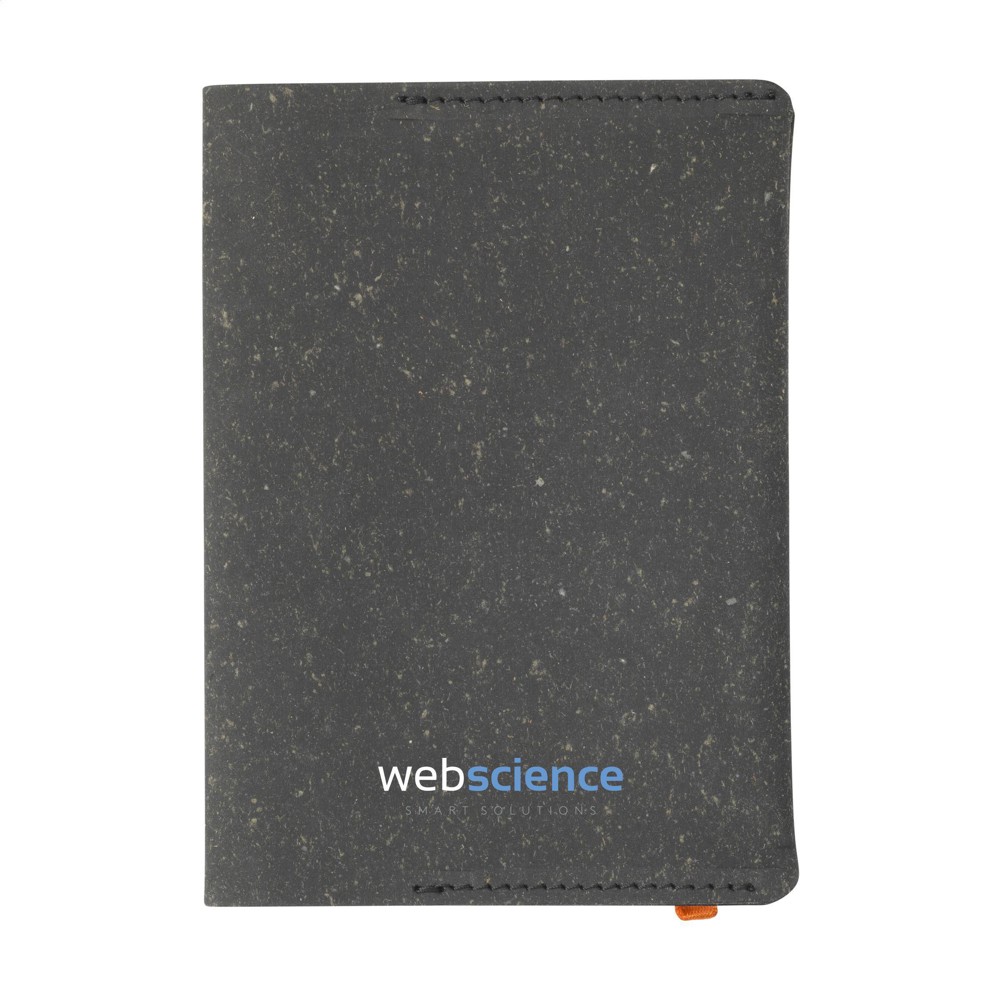 Recycled Leather Passport Holder paspoorthoesje - zwart