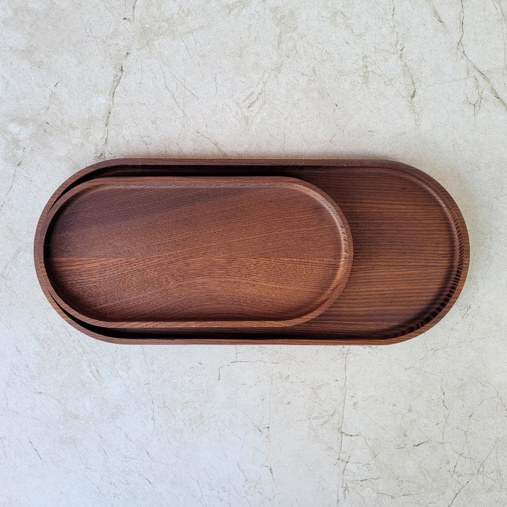 Dienblad uit thermo-essenhout klein 250×120×15 mm, hardwax