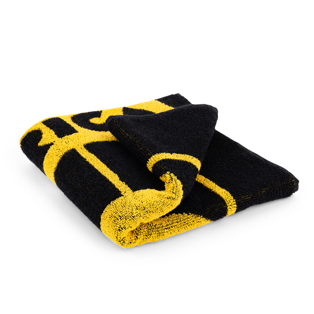 Custom-made sport handdoek 50 x 100 (2 kleuren geweven) met 400gsm