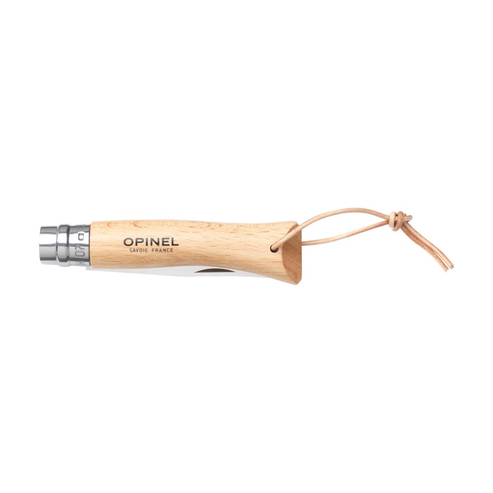 Opinel Inox No 07 zakmes in een riemetui
