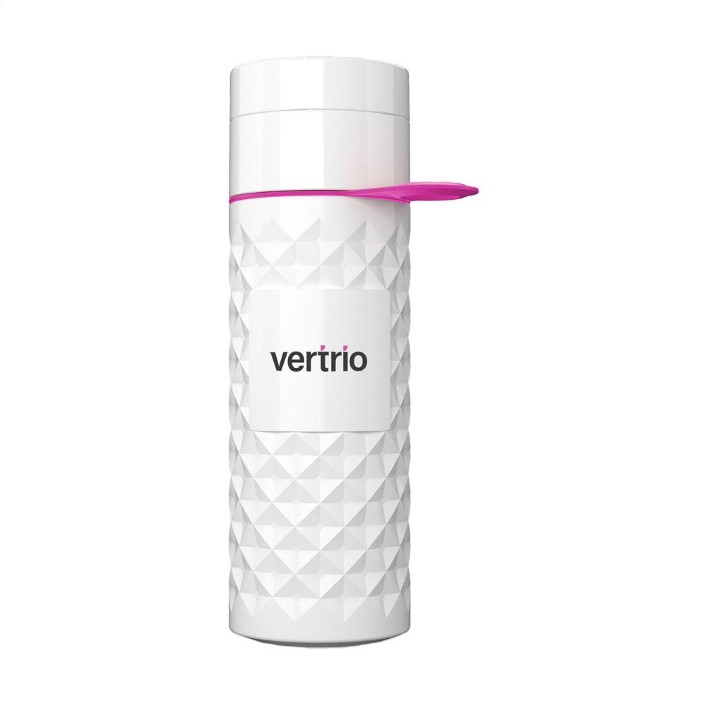 Join The Pipe Nairobi Ring Bottle White 500ml waterfles - wit/roze (± PMS 214C)