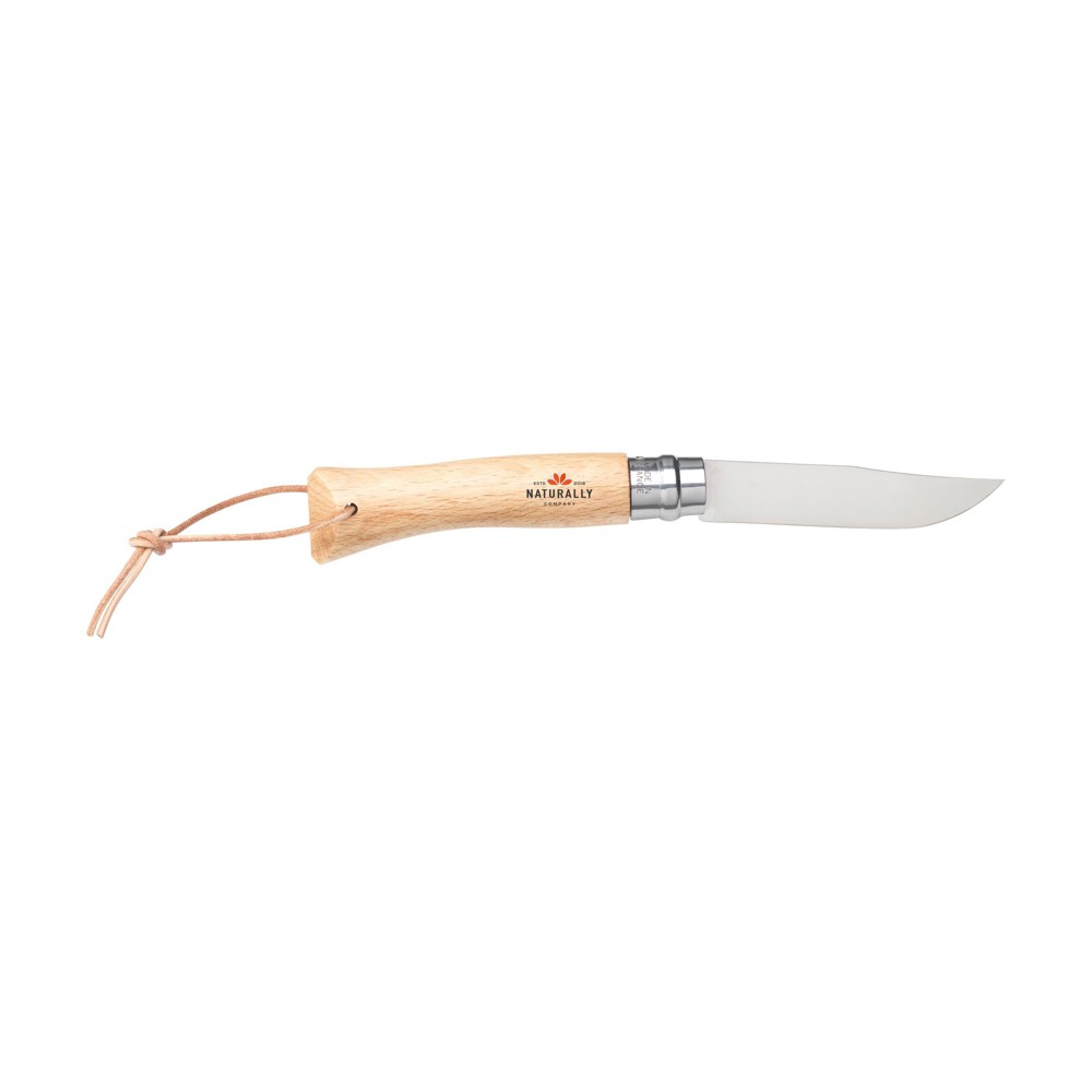 Opinel Inox No 07 zakmes in een riemetui