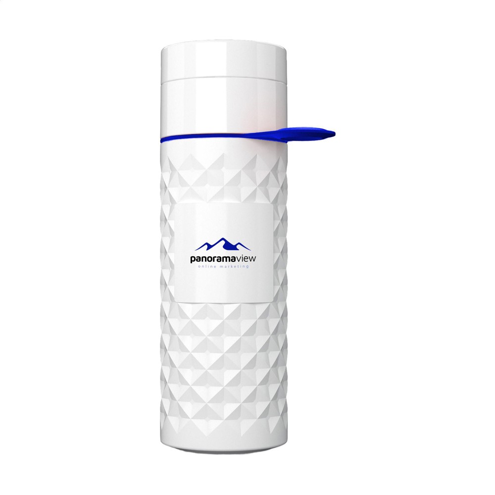 Join The Pipe Nairobi Ring Bottle White 500ml waterfles - wit/donkerblauw (± PMS 287)