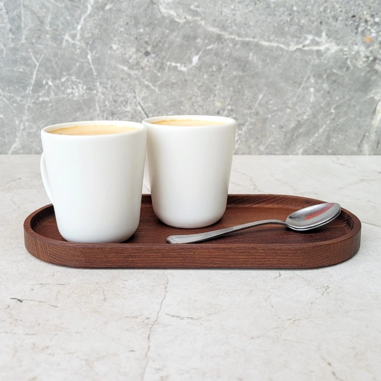 Decoratief dienblad mini uit thermo-essenhout 200×100×15 mm, hardwax