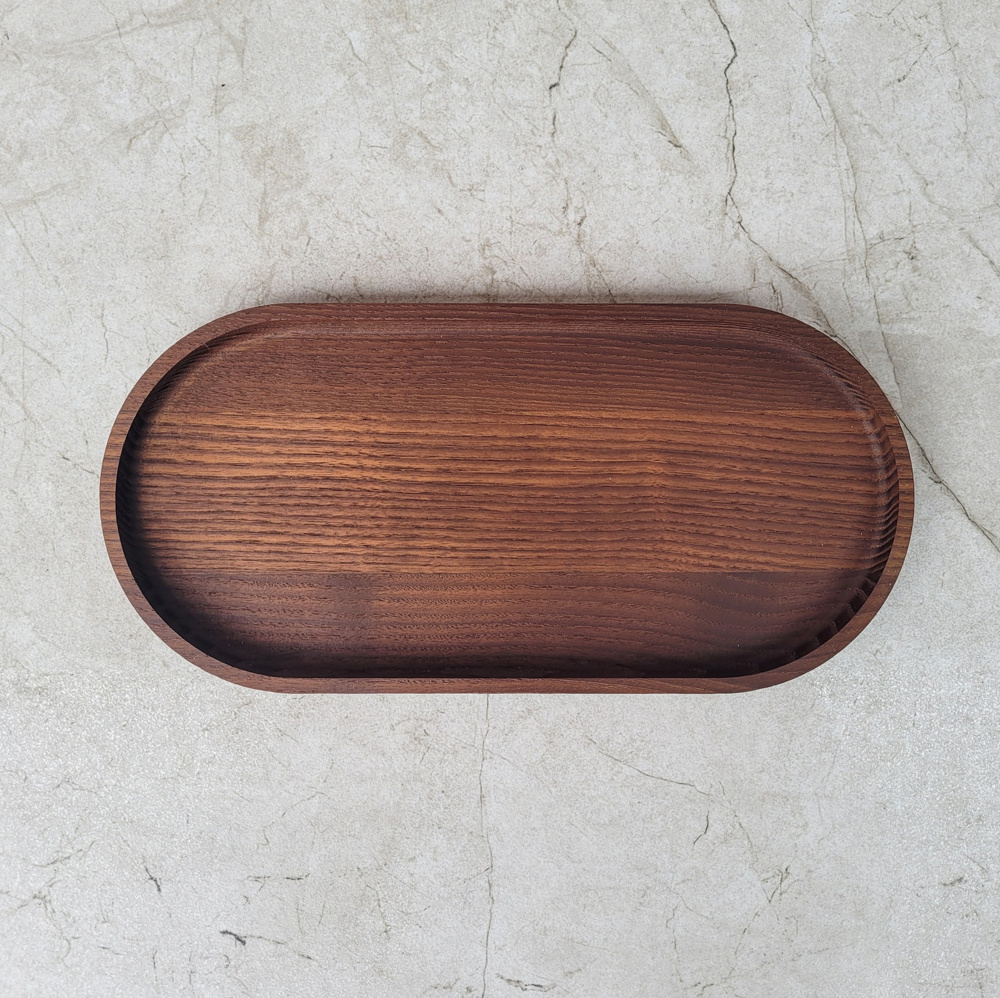 Dienblad uit thermo-essenhout klein 250×120×15 mm, hardwax
