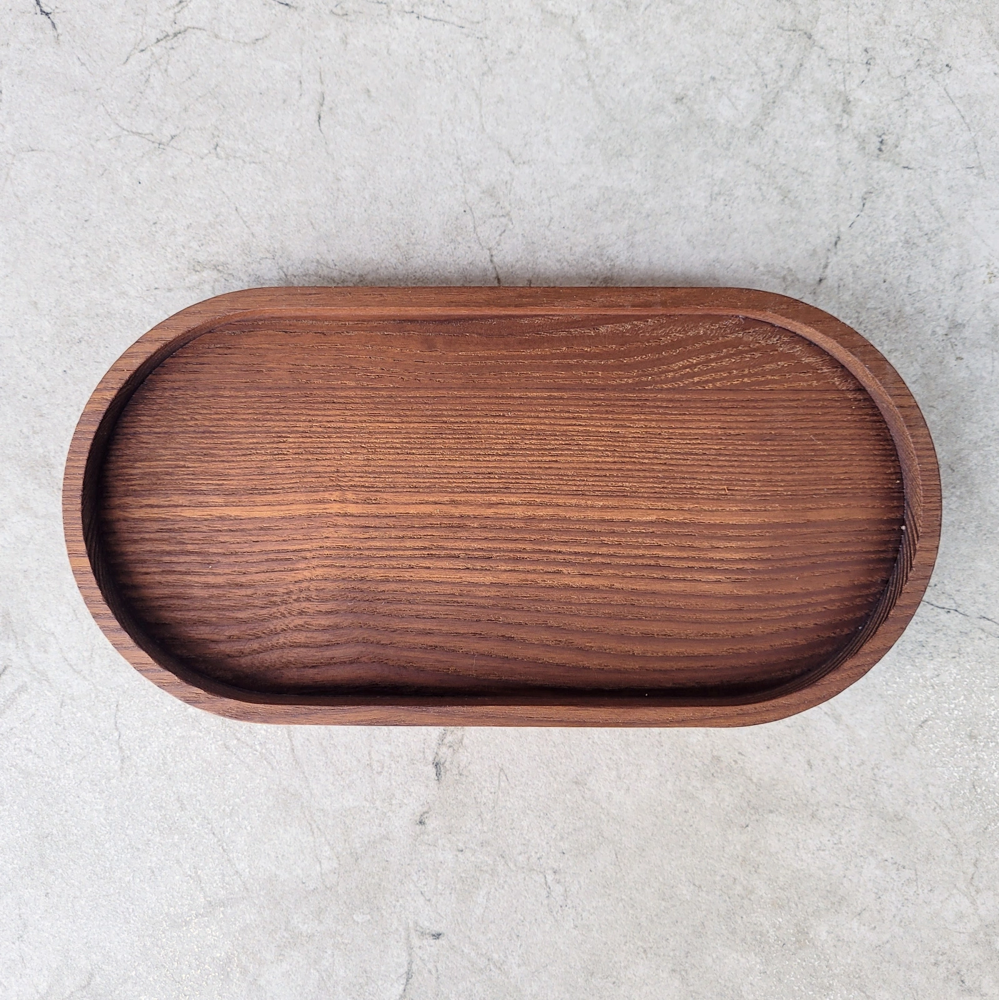 Decoratief dienblad mini uit thermo-essenhout 200×100×15 mm, hardwax