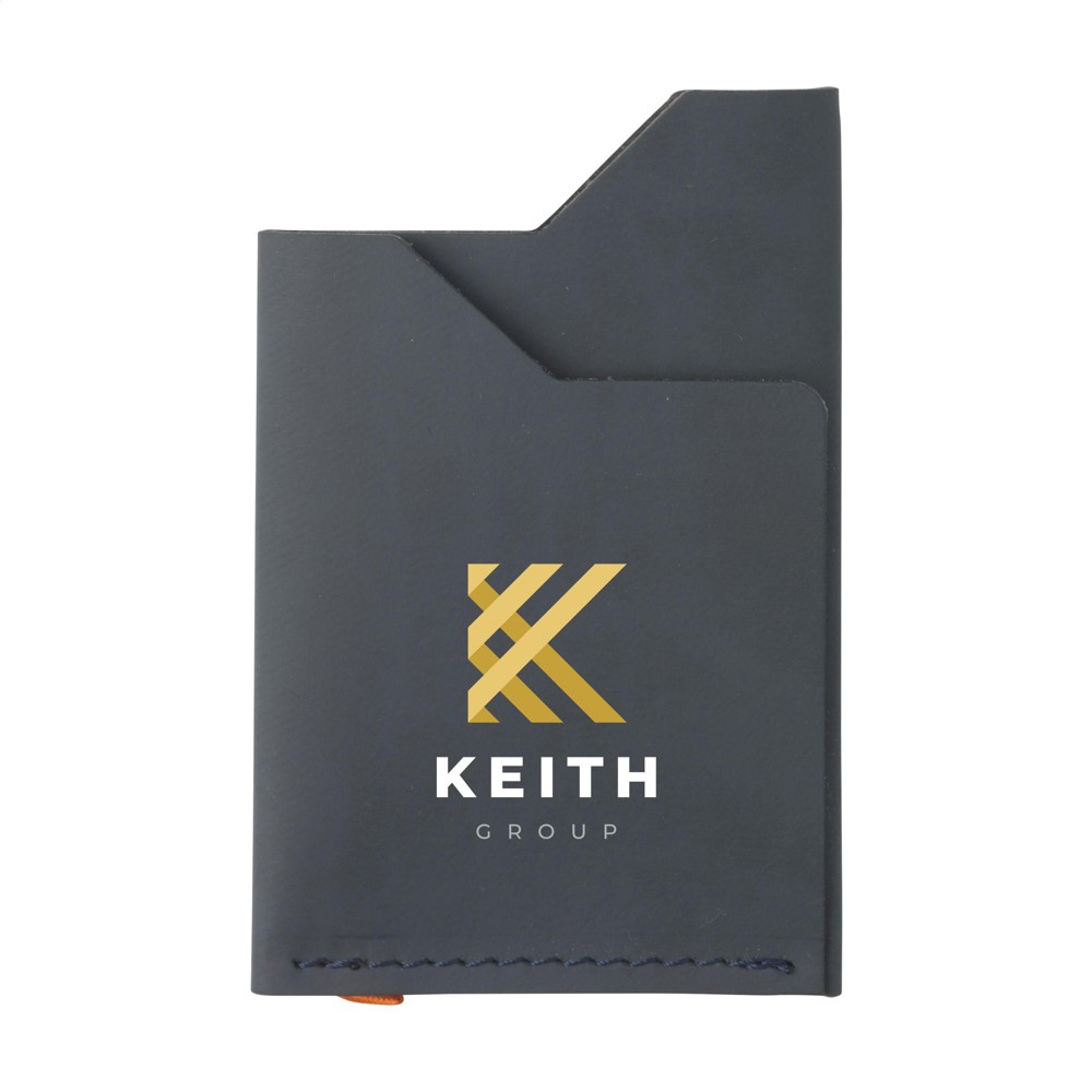Recycled Leather Cardholder kaarthouder - donkerblauw
