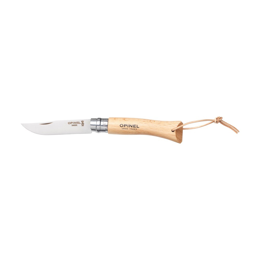 Opinel Inox No 07 zakmes in een riemetui