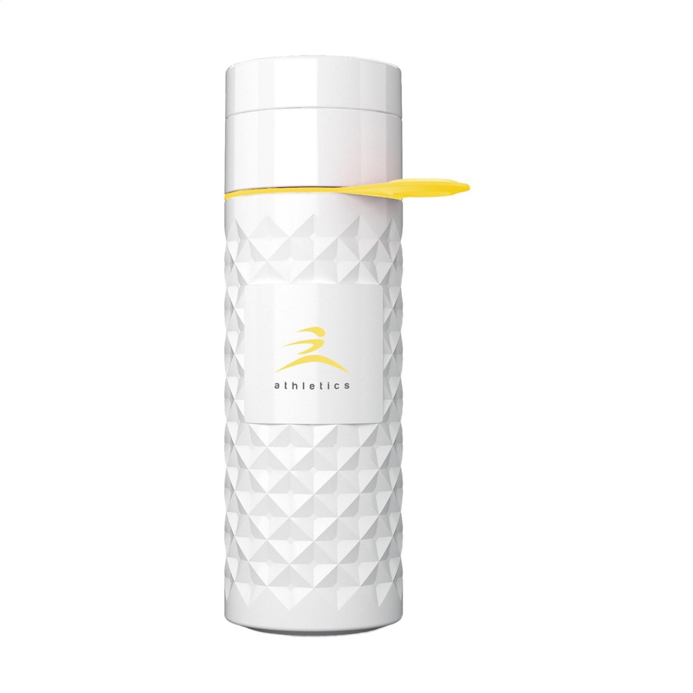 Join The Pipe Nairobi Ring Bottle White 500ml waterfles - wit/geel (± PMS 114C)