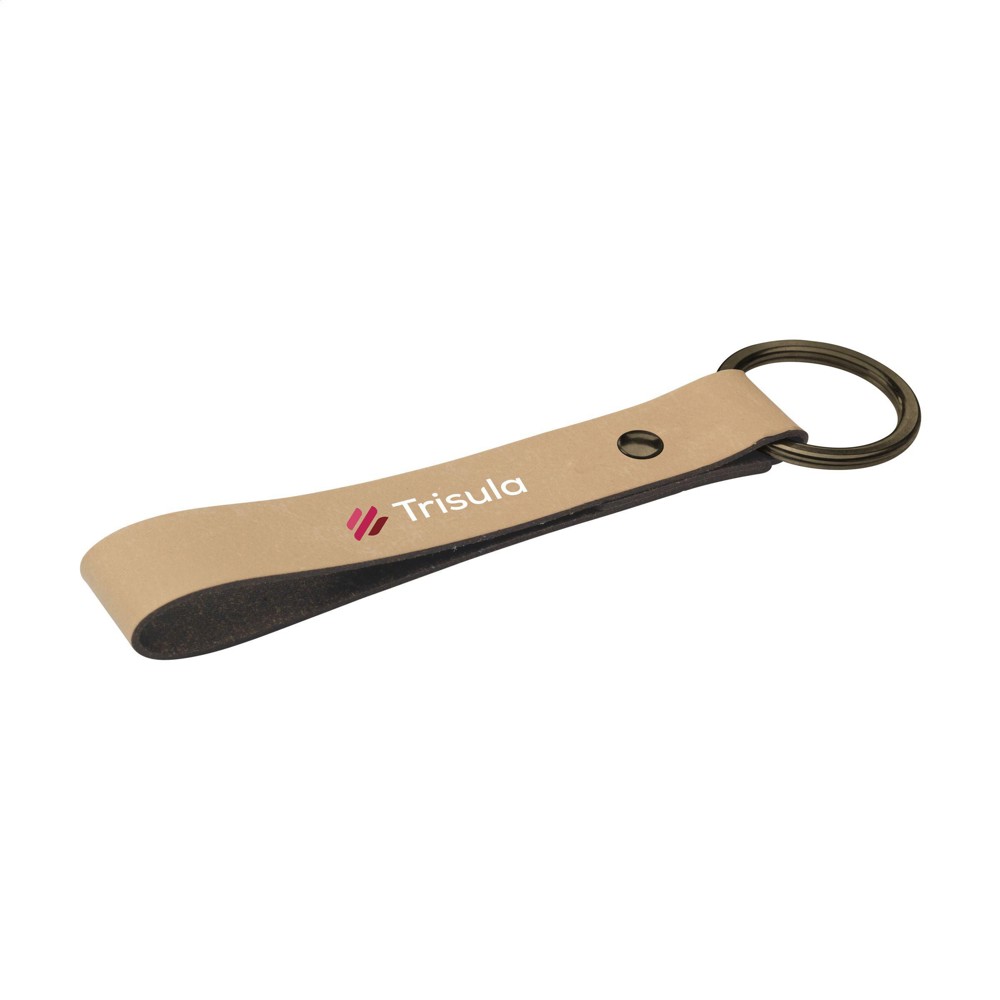 Recycled Leather Keyring sleutelhanger - taupe