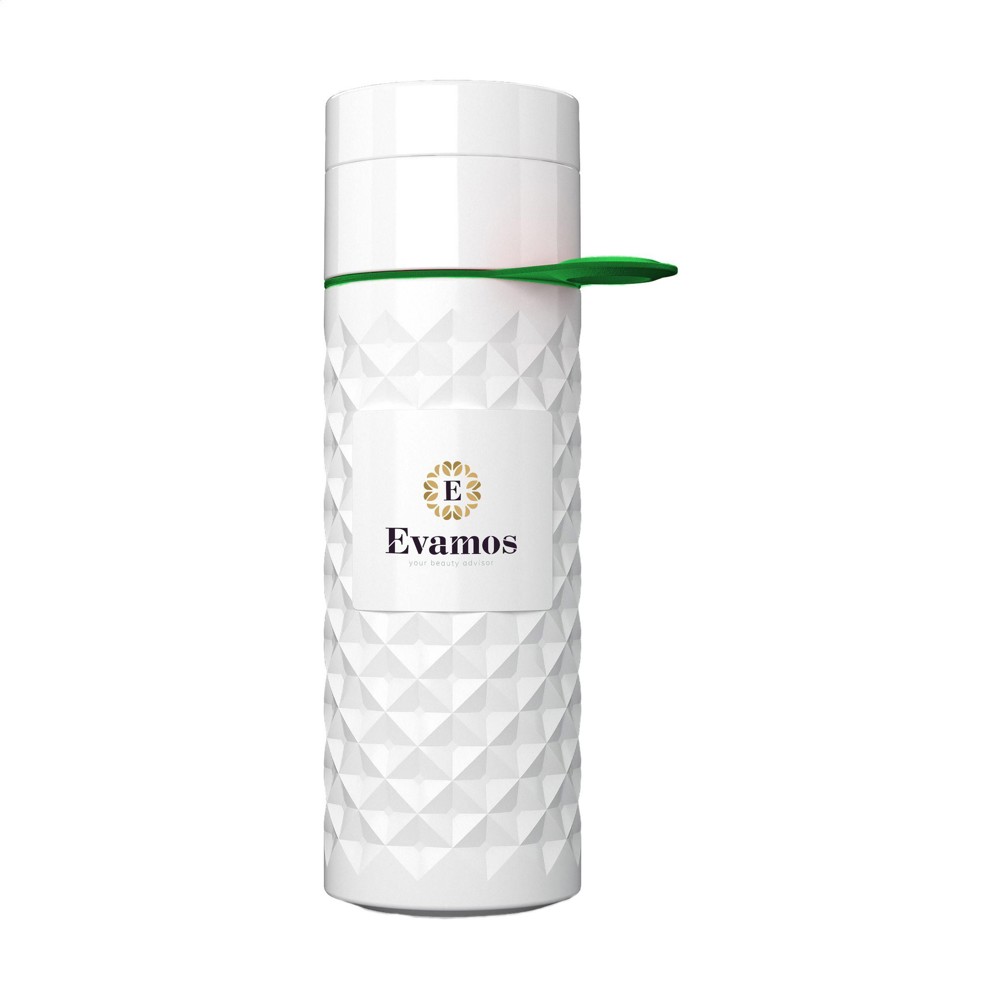 Join The Pipe Nairobi Ring Bottle White 500ml waterfles - wit/donkergroen (± PMS 3425C)